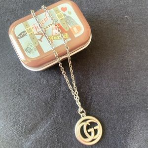 18inch repurposed Gucci zipper tag necklace